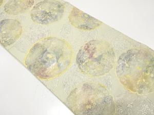 アンティーク　鏡裏に花鳥模様織り出し袋帯（材料）